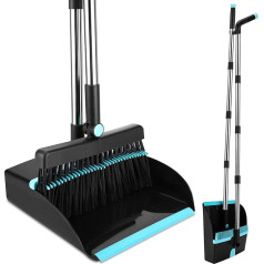 Broom and Dustpan Set, Upright Sweeper and Dustpan Combo, Removable Broom and Shovel for Household Cleaning (A) (C)