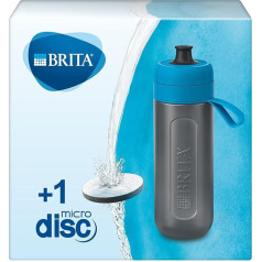 BRITA ūdens filtra pudele zila (600 ml) / Praktiska dzeramā pudele ar ūdens filtru, kas paredzēta ceļošanai, izgatavota no BPA nesaturošas plastmasas / Filtrē, kamēr dzer / Piemērota mazgāt trauku mazgājamā mašīnā