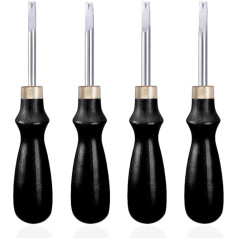 Namner 4 Pieces Leather Edge Cutter Set, Leather Edge Beveler, Wooden Handle Leather Edging Tools for Leather Edge Peeling Leather DIY Tool