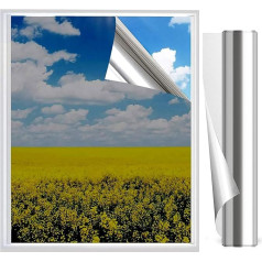 XtraCare One-sided privacy window film, opaque self-adhesive mirror film, 99% UV sun protection film, silver, 90 x 400 cm