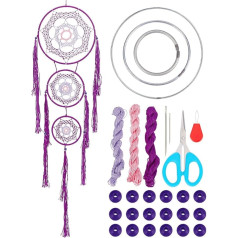 BEUNITONE Purple Dream Catcher Kit Layered Woven Dreams Catcher Wall Decor Tassel Dream Catcher Hanging Ornament Instrukcijas guļamistabai Kāzu pusei