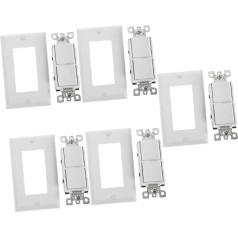 Slēdža kontaktligzdas vāciņš 5 Pack 2 2 pozīciju gaismas slēdzis Double Rocker Light Apgaismota gaisma Elektriskais gaismas slēdzis Double Light Double Dimmer