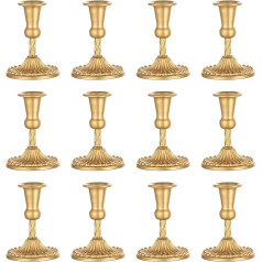 Sziqiqi Candle Holder Gold for Wedding Table Decoration - Pack of 12 Candle Holders Dekoratīvs sveču turētājs kamīna mētelim Dzīvojamās istabas galda apdare