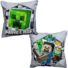 Rakstzīmju pasaule Minecraft Oficiālais spēļu kvadrātveida spilvens Apļa dizains Reversible 2 Sided Perfect for Bedroom or Sofa 40x40cm