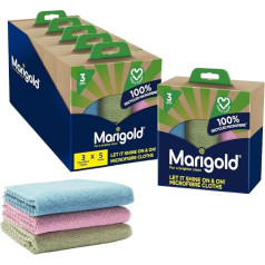 Marigold Let it Shine and On Microfibre Cloths 100% Recycled Microfibre Cleaning Cloths, Multi-Colour, 30 x 30 cm