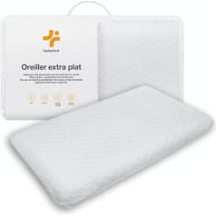 Inphysio Extra Flat Pillow - Hipoalerģisks atmiņas spilvens - Ergonomisks spilvens - Atpūtas spilvens - Miega uz vēdera, muguras - Sāpju mazināšanai - 50 x 30 x 5,5 cm