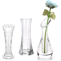 Innjoii Clear Plastmasas Buds Vase Akrila vāze 3 gab./komplekts Modern Single Rose pudele Mazas vāzes Crystal Flowers Cute Cheap Kāzu mājas ēdamgalds galda apdare