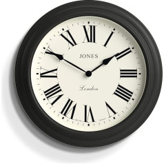 JONES CLOCKS Liels sienas pulkstenis Premium Roman Dial Supper Club tumši pelēkā krāsā 40cm