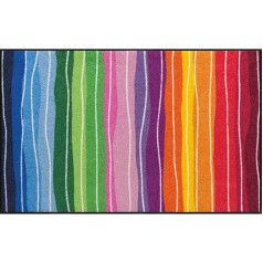 Salonloewe Paklājs mazgājams Pure Style Wavy Lines Krāsains 75x120 cm Skrejceļš Dzīvojamās platības paklājs Waves pretslīdošs