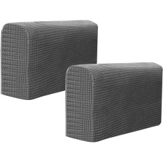 BESPORTBLE Krēsla roku aizsargi Dīvāna roku balsta pārvalks Stretch Armchair Slipcover Protector Elastīga mājas biroja atpūtas dīvāns Loveseat Protective Cloth 2 gabali (tumši pelēks)