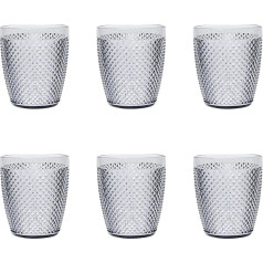 Excelsa Diamond 6 glāžu komplekts sudraba krāsā 400ml atkārtoti lietojamas plastmasas stikla glāzes