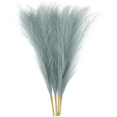 4 gabali Mākslīgā Pampas zāle 43,2 cm 6 stublāji Mākslīgā mākslīgā viltus žāvēta Pampas zāle dekorēšanai grīdas vāzes pildviela, kāzu dekorēšanai, mājas dekorēšanai, tumši pelēks