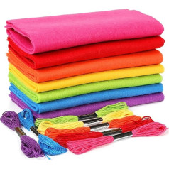 ZAIONE Soft Felt auduma loksnes Rainbow 7 ruļļi 21x90cm Asorti bieza filca ruļļi amatniecībai