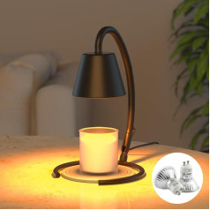 Starxing Sveču sildītāja lampa ar 2 spuldzēm, Dmmable Fragrance Lamp for Candles in Glasses, taimera sveču sildītājs ar paliktni, dāvana mājas dekorēšanai