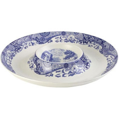 Spode Blue Italian Chip N Dip 14-1/2 collas, Spode