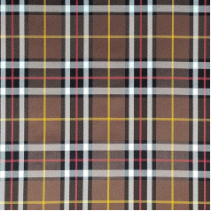 Panini Tessuti, Tartan Audums - Tartan Audums - Pārdots pusmetrā 1 daudzums = 50cm 2 daudzumi = 100cm Ideāli piemērots kreklu, svārku, svārku šūšanai (Izgriezums 200cm x 145cm, Šokolāde)