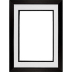 Rainbow Range Black Matt Double Mount Picture Frame / Foto / Plakātu rāmis - Balts uz melna stiprinājuma - 20 x 16 collas, A3 formātam ar lokšņu stiklu