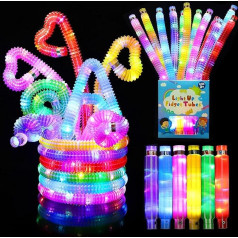 Ballītes soma Bērnu dzimšanas dienas popcaurulītes Gaismas 24 gabaliņi Glow Sticks Puses dekorēšanas komplekts Viesu dāvanas Gaismas rotaļlieta bērniem 7-10 gadi Gaismas aproces Dāviniet dāvanas Glow Sticks dāvanas Pinata