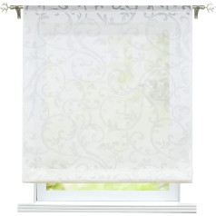 ESLIR Romiešu žalūzijas Dzīvojamā istaba Romiešu aizkars ar aukliņu aizkariem Caurspīdīga lente Roller Blind Mūsdienu aizkari Burnout White W x H 60 x 155 cm 1 gab.