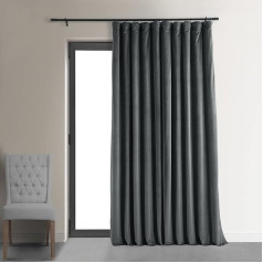 HPD Half Price Drapes VPCH-VET1222-120 Signature Doublewide Blackout Velvet aizkars,Natural Grey,100 X 120