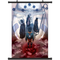 KARMA-X Liels 60 x 90 cm Naruto Kakemono Scroll Picture Anime Manga Auduma plakāts Sienas Scroll Plakāts Sienas dekorēšana Dāvana Obito