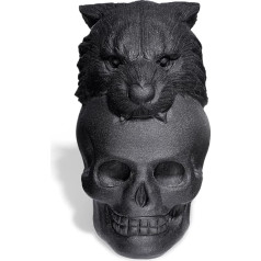 AWNL Leopard Head Ornament with Matte Obsidian Natural Gemstone Head Sculpture Statues Home Decor, 4.8*3.5*5.9cm