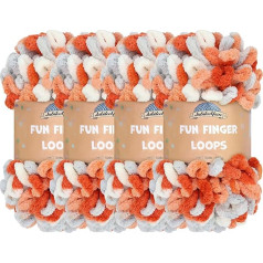 JubileeYarn Fun Polyester Finger Loop dzija Jumbo svars Ares - 100 g bumbiņā - 4 šķeterējumi