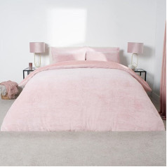 OHS Double Pink Teddy Marl Double Duvet Cover Set Segas pārvalks ar spilvendrānām Luksusa Super Soft Comfortable