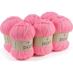 Purl 100g Premium akrila dzija 109 Baby Pink, 6 gabaliņu iepakojums