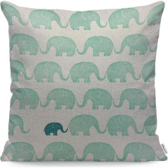 WONDERTIFY Elephant spilvens Cover Cute Pattern spilvenu uzvalki vīriešiem Sievietes spilvenu gadījumā dzīvojamā istaba Farmhouse Aquamarine 18x18 collu