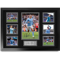 HWC Trading FR A2 Phil Foden Manchester City Printed Memorabilia Signed Autograph Photo Display For Football Fans Fans Fans - A2 Framed