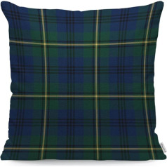 WONDERTIFY Johnston Clan Yellow Tartan spilvena pārvalks dīvāna gultas dīvāna spilvena pārvalks 45x45cm