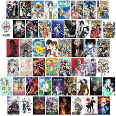 50 gabaliņu Anime sienas kolāžu komplekts, Anime kolāžu komplekts estētiskai sienai, Anime plakāts, Manga plakāts, kopmītņu dekorēšana, guļamistabas dekori Anime cienītājiem (E)