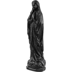 mookaitedecor Svētā Māte Crystal Stone Hand Carved Statue of Praying Virgin Mary Reiki Crystal Home Decoration Religious Gift Black Obsidian