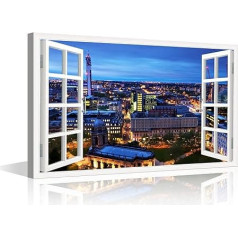 3D Window View Birmingham Wall Art Decor England City Skyline Panorāmas audekls glezna audekls audekls drukāt mājas dzīvojamā istaba ēdamistaba dekori izstieptas un ierāmētas gatavs pakārt - 24 