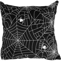 Healifty Halloween spilvenu pārvalki 18 x 18 collu melns zirnekļa tīklveida raksts spilvena pārvalks Halloween dīvāna gultas dzīvojamā istaba guļamistaba guļamistaba apdare 1 gab.