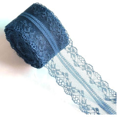 Krāsaina mežģīņu lenta mežģīņu robeža, 4 cm x 10 m Vintage mežģīņu lenta Dāvanu lenta Dekoratīvā lenta Lace Trim lenta kāzām, šūšanai, puķēm, svinībām, dekorācijām, dāvanu iesaiņošanai, tumši zils