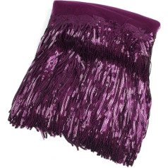 10 jardi 18 cm, krāsains šņorējumu bārkstis Tassel mežģīnes auduma bārkstis apdares lentes DIY deju izrādes kleitu apdares piederumi (17darkpurple)