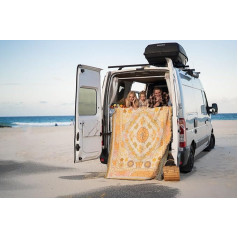 Peel Forest RV Mat Soft Sunny Floral Boho Throw Adventure Pikniks Pludmale Vasara Liels izmērs (157x200cm)