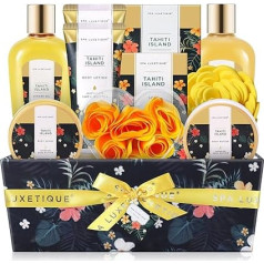 Spa Luxetique dāvanas sievietēm - dāvanu komplekts 12 gabali Tahiti Island Bathroom Gift Set with Essential Oil, Ziemassvētku dāvanas, dāvanas sievietēm, dāvanas dzimšanas dienā, dāvanas viņai, Ziemassvētku dāvanas