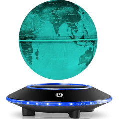 Floating Globe, Rotating Floating Globe 6 Inch Magnetic Levitation World Map Globe Lamp, Cool Gifts for Christmas, Birthday, Home Office Decoration (7 Colours Changing)