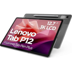 Lenovo Tab P12 planšetdators | 12,7 collu 3K skārienjūtīgais displejs | MediaTek Dimensity 7050 | 8 GB RAM | 128 GB atmiņas | Android 13 | Pelēks | Ietver Lenovo Tab Pen Plus