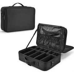 Kosmētikas somiņa Make Up Bag Liela kosmētikas kosmētikas futrālis Kosmētikas futrālis Vanity Case Kosmētikas organizator soma Kosmētikas organizators Skaistumkopšanas futrālis, melns