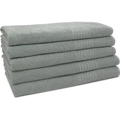 ZOLLNER Set of 5 Sauna Towels 70 x 180 cm 100% Cotton 380 g/m² Grey