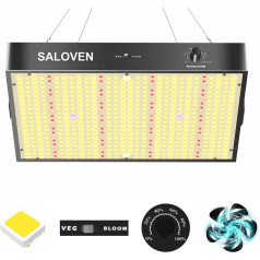 SALOVEN LED audzēšanas gaisma 200 W, 2024 jaunākās pilna spektra augu audzēšanas lampas, 0-10 V dimmable Daisy Chain dizains stādiem un istabas augiem