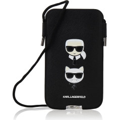 Karl Lagerfeld KLHCP12LOPHKCKK Saffiano Ikonik Karl & Choupette Galvas soma 6,7 collas melna