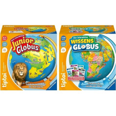 Ravensburger tiptoi 00115 - Mans interaktīvais junioru globuss un Tiptoi spēle 00107 - Interaktīvais zināšanu globuss