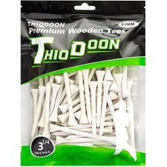 THIODOON Golf Tees Mazāka berze Koka Tees Apmācība golfa spēlētājiem Profesionālas dabīgā koka golfa Tees 100 gab. iepakojumā