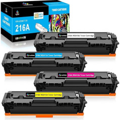 LeciRoba 216A (ar mikroshēmu) priekš HP 216A W2410A W2411A W2412A W2412A W2413A Tonera kasetnes priekš HP Color LaserJet Pro MFP M183fw M182nw M182n Printeri HP Color LaserJet Pro M155a M155nw Printeri (4 gabali)