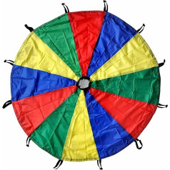 Gsi Bērnu rotaļu izpletnis Rainbow Parachute Toy Tents spēle bērniem Ģimnastikas kooperatīvā spēle un āra rotaļu laukuma aktivitātes 16 pēdas